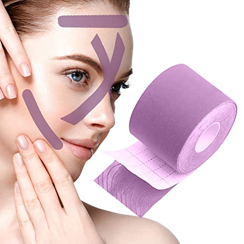 Face Lifting Tape,Myofasziales Gesichtstraffungsband,Wrinkles Schminkles, Anti-Falten-Pflaster,Multifunktional Wrinkle Patch,Straffung der Haut,für Stirnfalten, Smile-Linien, 2.5 cm*5 m Lila von SEGMINISMART