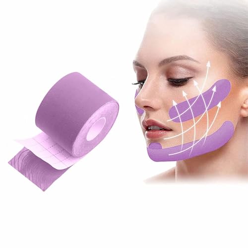 Face Lifting Tape,Wrinkle Schminkles,Anti-Falten Patches,Myofasziales Gesichtstraffungsband,Facial Patches,Multifunktional Face Tape,Wrinkle Patch für Straffung und Straffung der Haut,2,5cm*5m,Lila von SEGMINISMART