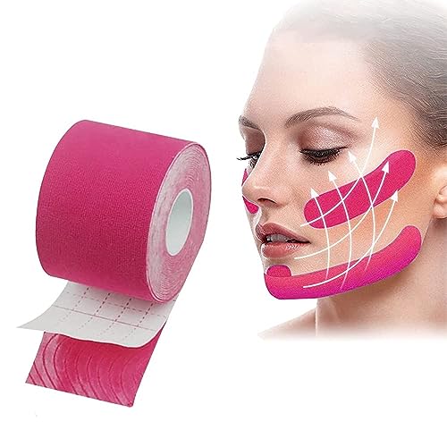 Face Lifting Tape,Wrinkle Schminkles,Anti-Falten Patches,Myofasziales Gesichtstraffungsband,Facial Patches,Multifunktional Face Tape,Wrinkle Patch für Straffung und Straffung der Haut,2,5cm*5m,Rosa von SEGMINISMART