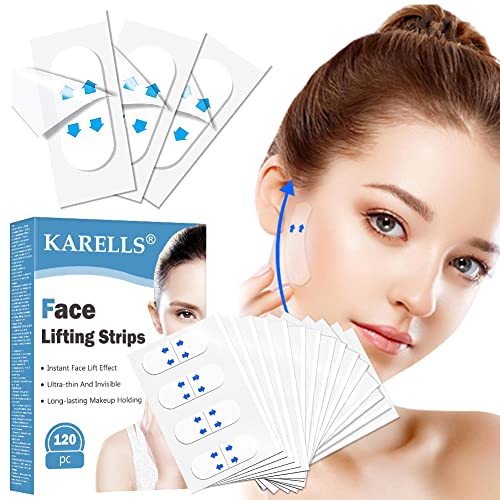 Facelifting Aufkleber,Unsichtbar Facelift Sticker,Instant Face Lift Tape,Lift Gesicht Aufkleber,Facelifting Klebeband,V-Form Gesicht Verbergen von Gesichtsfalten Lifting Schlaffe Haut, 120PCS von SEGMINISMART