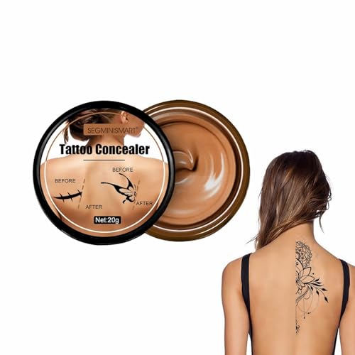 Tattoo Concealer,Tattoo Cover,Narben Concealer,Scar Concealer,Tattoo Entferner,Narben Tattoo Concealer,Tattoo Abdeckung,Wasserdichter Make up Haut Narben Concealer (Dunkle Farbe, 20g) von SEGMINISMART