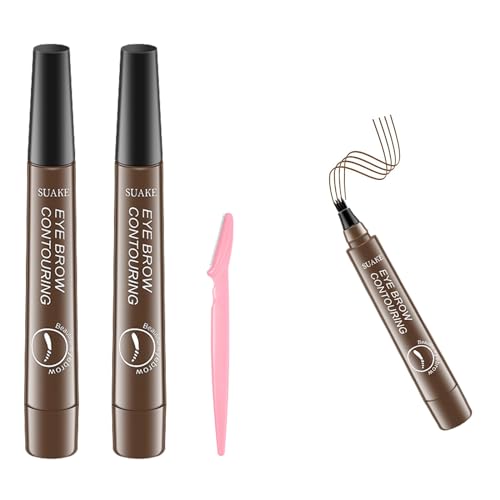 Wasserfest Brauenstift,Augenbrauenstift,SchweiÃŸfest Eyebrow Pencil,2pcs Wasserdichter Tattoo-Augenbrauenstift, Augenbrauenstift für Einsteiger und Profis,Dunkelbraun von SEGMINISMART