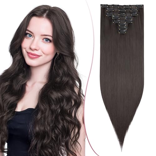 SEGO Pro 18 Zoll Dicke Highlight Haarteil 8PCS Lange Gerade Clip in Extensions Vollen Kopf 130g Kunstfaser Haarteile Für Frauen, Naturschwarz SEGO Pro 18 Zoll Dicke Highlight Haarteil 8PCS Lange Gerade Clip in Extensions Vollen Kopf 130g Kunstfaser Haarteile Für Frauen, Naturschwarz von SEGO Pro