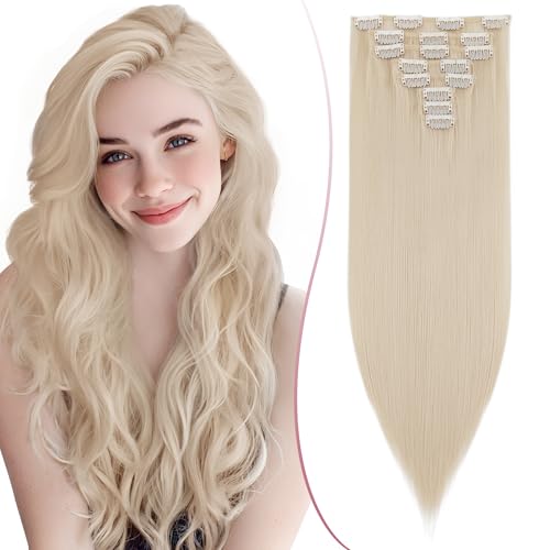 SEGO Pro 26 Zoll Dickes Highlight Haarteil 8PCS Lange Gerade Clip in Extensions Voller Kopf 175g Synthetische Faser Haarteile Für Frauen, Hellblond SEGO Pro 26 Zoll Dickes Highlight Haarteil 8PCS Lange Gerade Clip in Extensions Voller Kopf 175g Synthetische Faser Haarteile Für Frauen, Hellblond von SEGO Pro
