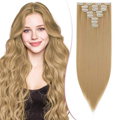 SEGO Pro 26 Zoll Dickes Highlight Haarteil 8PCS Lange Gerade Clip in Extensions Voller Kopf 175g Synthetische Faser Haarteile Für Frauen, Honigblond SEGO Pro 26 Zoll Dickes Highlight Haarteil 8PCS Lange Gerade Clip in Extensions Voller Kopf 175g Synthetische Faser Haarteile Für Frauen, Honigblond von SEGO Pro