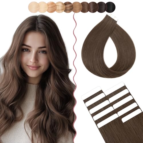 SEGO Tape Extensions Echthaar 10pcs Extensions Echthaar 15g Tape In Extensions Echthaar Invisible Echthaar Extensions Tape Glatt Haarverlängerung Für Frauen 55 cm # 02 von SEGO