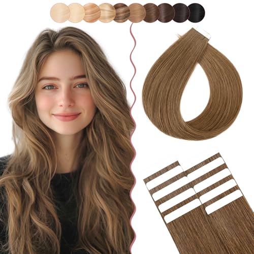 SEGO Tape Extensions Echthaar 10pcs Extensions Echthaar 15g Tape In Extensions Echthaar Invisible Echthaar Extensions Tape Glatt Haarverlängerung Für Frauen 55 cm # 04 von SEGO