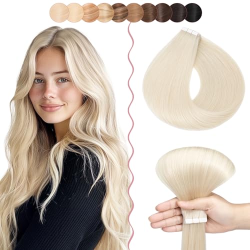 SEGO Tape Extensions Echthaar 10pcs Extensions Echthaar 15g Tape In Extensions Echthaar Invisible Echthaar Extensions Tape Glatt Haarverlängerung Für Frauen 55 cm # 70 von SEGO