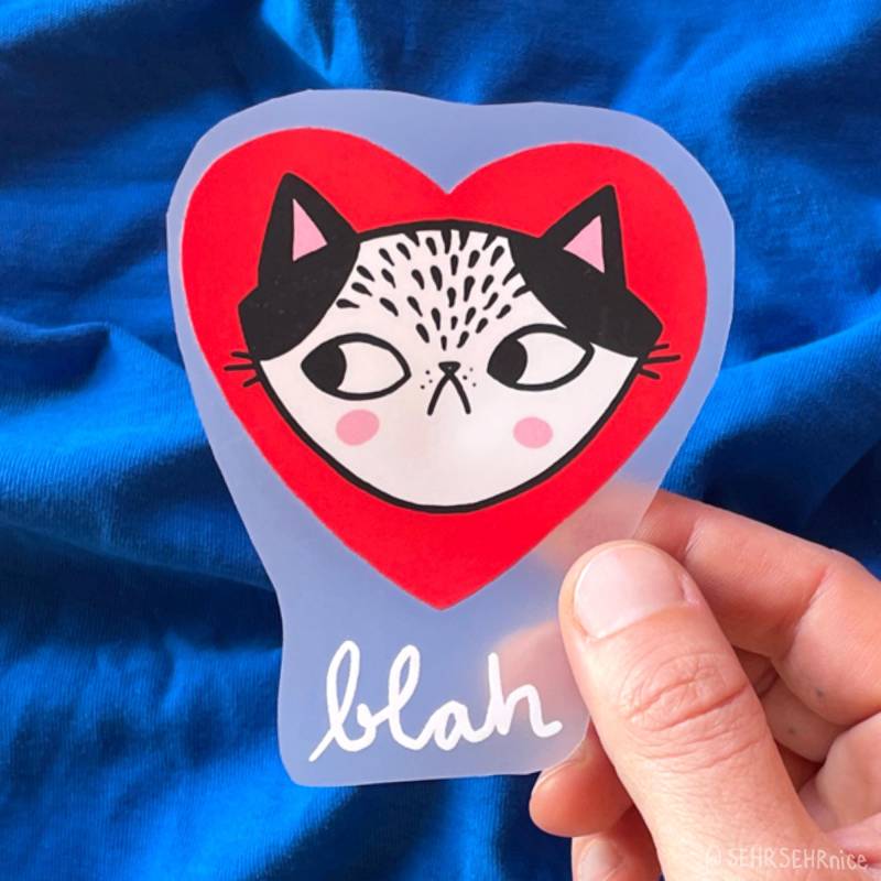 Bügelbild Katze Herz Illustration, Applikation Für Erwachsene, Oeko-Tex Zertifizierte Tinte, Dtf Transfer, Bis 60 Grad Waschbar Bügelbild Katze Herz Illustration, Applikation Für Erwachsene, Oeko-Tex Zertifizierte Tinte, Dtf Transfer, Bis 60 Grad Waschbar von SEHRSEHRnice
