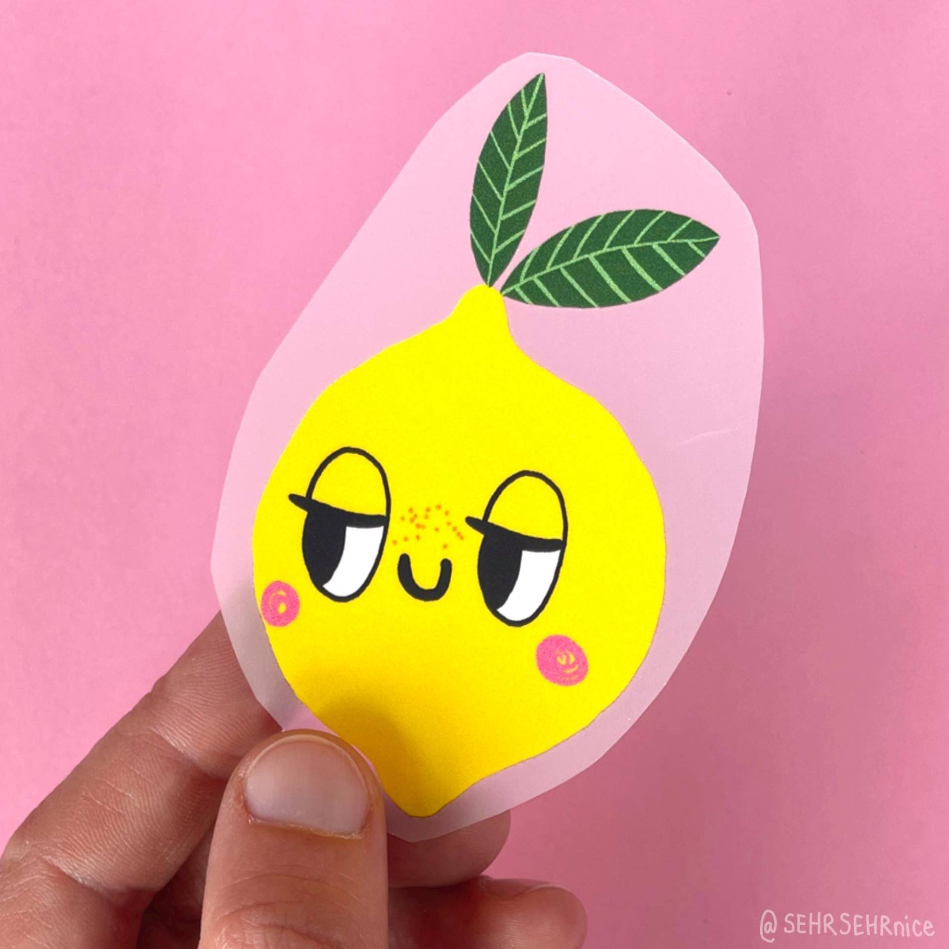 Bügelbild Zitrone Mit Gesicht - Lustiges Motiv Für Kinder & Erwachsene Oeko-Tex Zertifizierte Tinte Bis 60 Grad Waschbar von SEHRSEHRnice