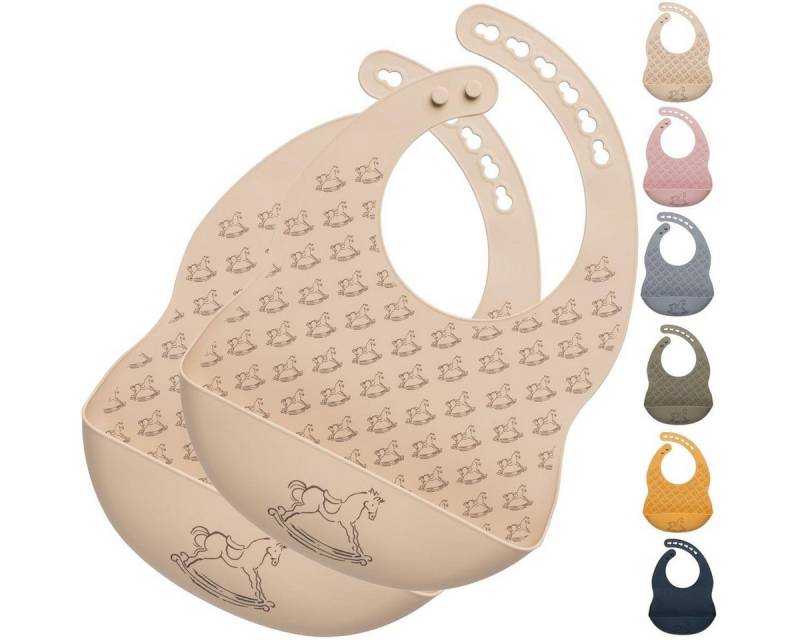 SEI Design Lätzchen 2 Stück Auffanglätzchen Baby Silikonlätzchen, (Spar-Set, 2-St., Silikonlätzchen), BPA/PVC/BPP-frei von SEI Design