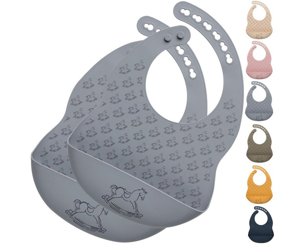 SEI Design Lätzchen 2 Stück Auffanglätzchen Baby Silikonlätzchen, (2-St), BPA/PVC/BPP-frei von SEI Design