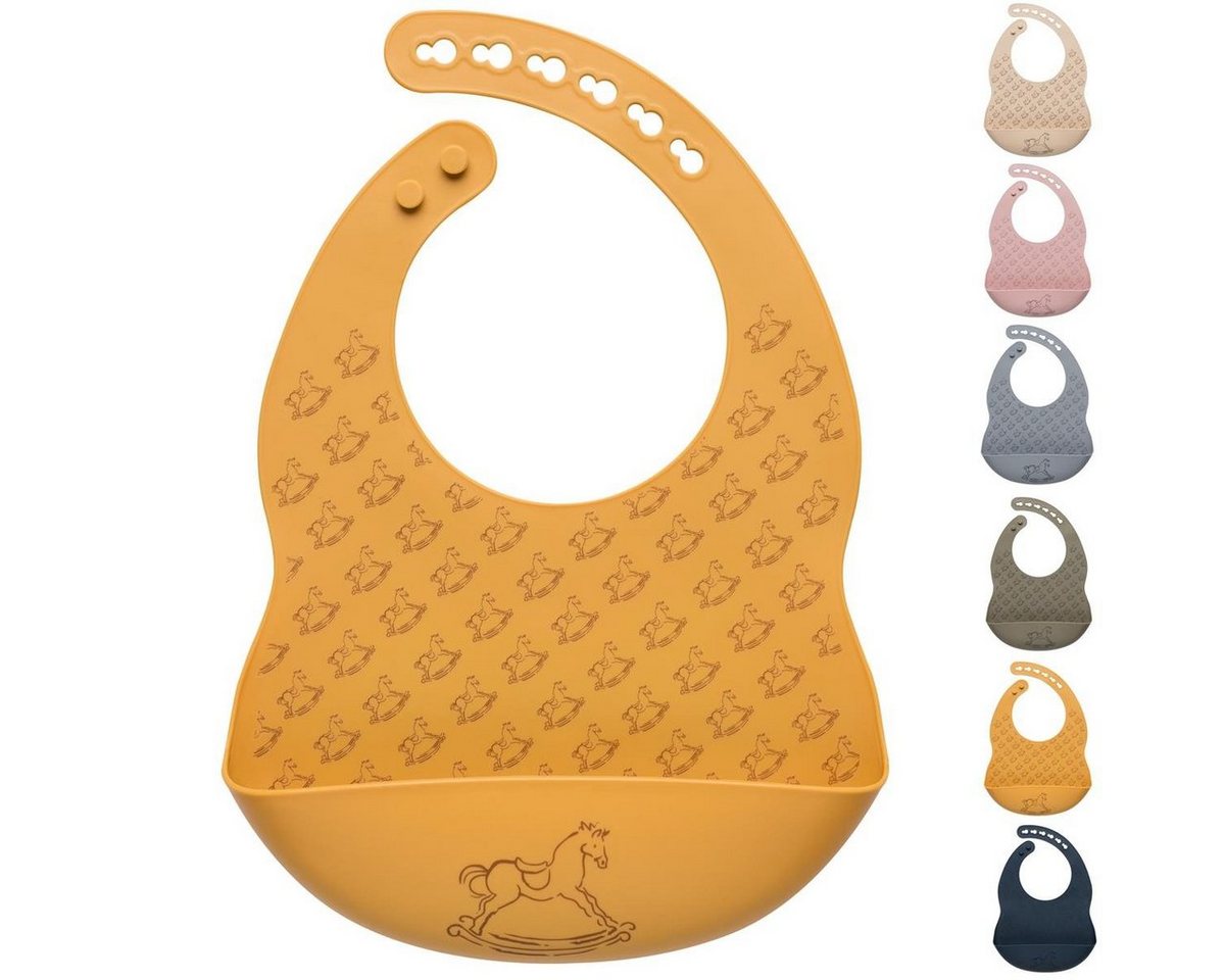 SEI Design Lätzchen Baby Lätzchen mit Auffangschale - Ochre, BPA/PVC/BPP-frei von SEI Design