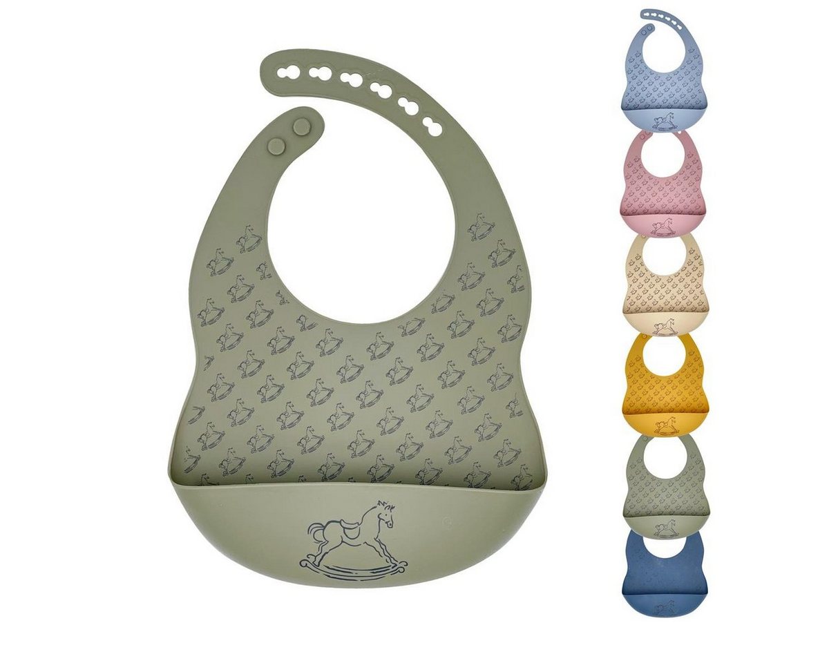 SEI Design Lätzchen Baby Lätzchen mit Auffangschale Silver Sage, BPA/PVC/BPP-frei von SEI Design