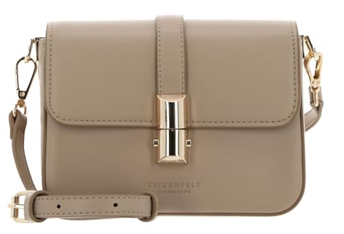 Seidenfelt Lilla Ro - Umhängetasche S 17.5 cm light taupe/gold von Seidenfelt Manufaktur