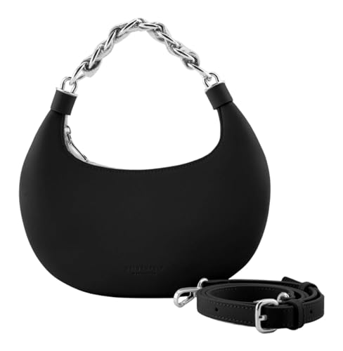 SEIDENFELT MANUFAKTUR Umhängetasche Handtasche Hallila Round Crossbag Black schwarz von SEIDENFELT MANUFAKTUR