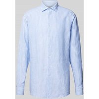 SEIDENSTICKER REGULAR FIT Regular Fit Leinenhemd mit Kentkragen in Bleu, Größe 45 von SEIDENSTICKER REGULAR FIT