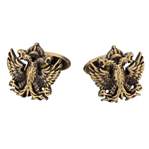 Manschettenknöpfe 2 Paar Doppeladler Herrenärmelnieten Hemdmanschettenknöpfe Anzugknöpfe Aus Bronze von SEIFE
