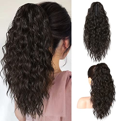 SEIKEA PT002 Tia Pferdeschwanz-Verlängerungsklaue, lang, mehrlagig, flauschig, dick, gewellt, lockig, Clip-in-Haarverlängerung, Pferdeschwanz, natürlich, weich, Kunsthaarteil für Damen, Schwarzbraun SEIKEA PT002 Tia Pferdeschwanz-Verlängerungsklaue, lang, mehrlagig, flauschig, dick, gewellt, lockig, Clip-in-Haarverlängerung, Pferdeschwanz, natürlich, weich, Kunsthaarteil für Damen, Schwarzbraun von SEIKEA