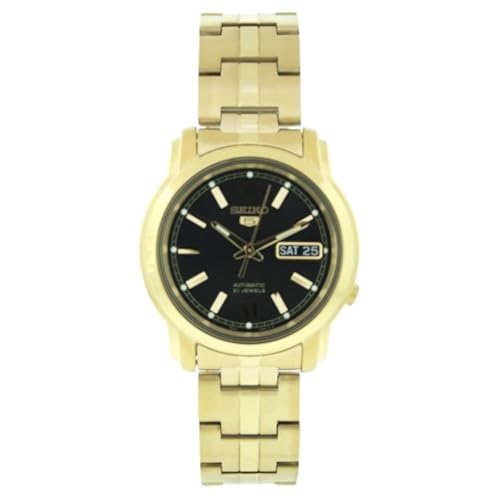 Gold Tone Seiko 5 Automatic Black Dial Link Bracelet von SEIKO