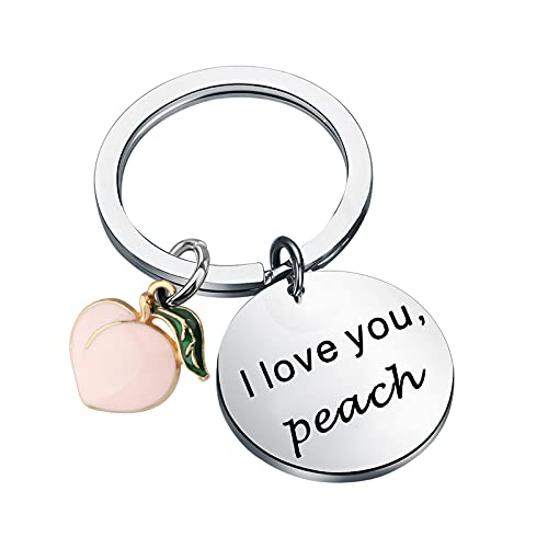 SERIAA Ginny und Georgia inspirierter Schlüsselanhänger aus der TV-Serie Binge Serie, Fan-Geschenk, I Love You Peach, Schlüsselanhänger "I Love You Pfirsich", Medium von SEIRAA