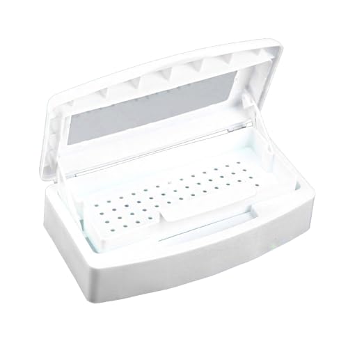 1Stk, Kunststoff-Sterilisierbox Organizer für Nagelwerkzeuge, klarer Deckel Desinfektionsmittel Tablett für Spa Maniküre, Hair Salon Pinzetten von SEIWEI