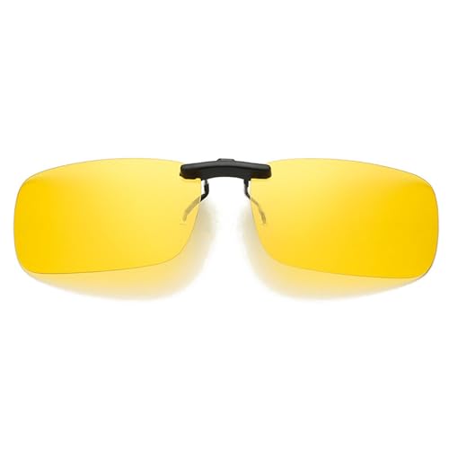 SEIWEI Gelb Polarisierte Clip-on-Sonnenbrille, blendfreie, hochklappbare Sonnenbrille, tragbare, rahmenlose, photochrome Gläser für Korrektionsbrillen(Mitte) von SEIWEI
