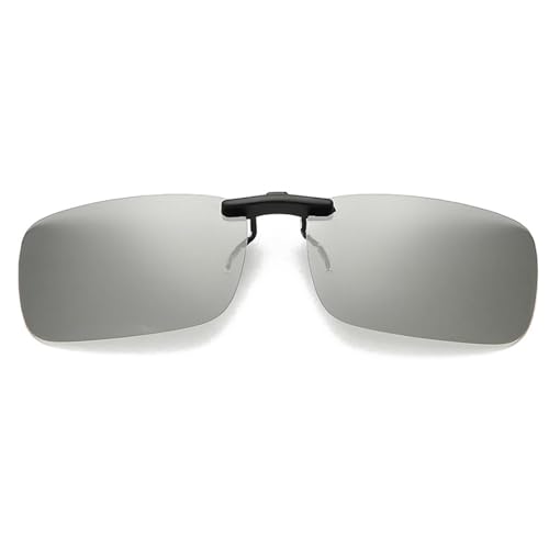 SEIWEI Grau Polarisierte Clip-on-Sonnenbrille, blendfreie, hochklappbare Sonnenbrille, tragbare, rahmenlose, photochrome Gläser für Korrektionsbrillen(Groß) von SEIWEI