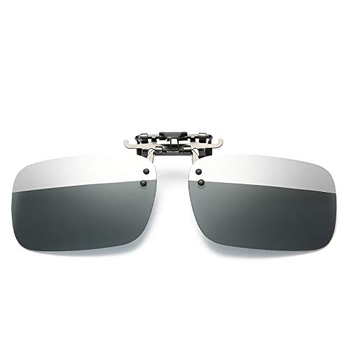 SEIWEI Silber-Grau, Polarisierte Clip-On-Sonnenbrille für Männer und Frauen, blendfreie Flip-Up-Gläser für Autofahren, Outdoor-Sport und Angeln von SEIWEI