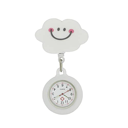 SEIWEI Tragbare Krankenschwester Uhr mit Clip am Revers, Krankenschwester, Hängende Quarz Revers Uhr Brosche Taschenuhr für Krankenschwester, Wolke von SEIWEI