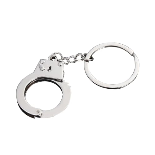 Silberner Mini-Schlüsselanhänger aus Zinklegierung in Form Einer Handschelle. Neuartiger Schlüsselring, Schlüsselhalter für Handtaschenanhänger, Taschendekoration von SEIWEI