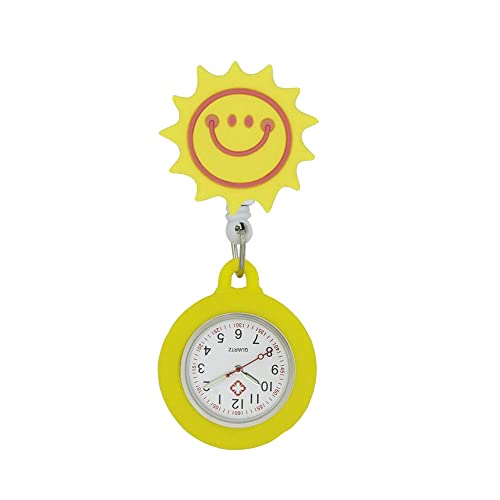 Tragbare Krankenschwester Uhr mit Clip am Revers, Krankenschwester, Hängende Quarz Revers Uhr Brosche Taschenuhr für Krankenschwester, Sonne von SEIWEI