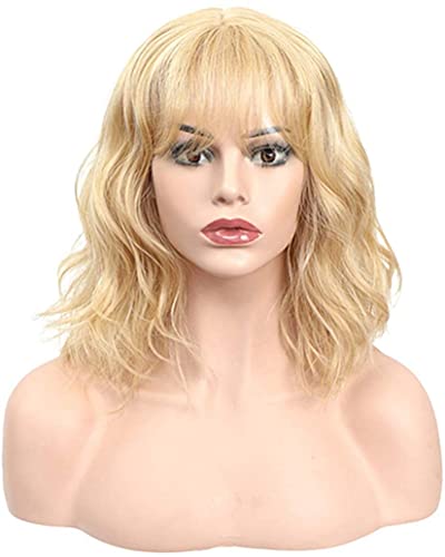 2022 Cos Wig Blonde Kurze Bob Perücken mit Pony Synthetische Haar Für Frauen Teil Medizin Halbe Natürliche Partei Cosplay Perücke Cosplay Perücke Hitzebeständige Faser (Farbe:Grau,S: 15 Zoll) von SEIZIS