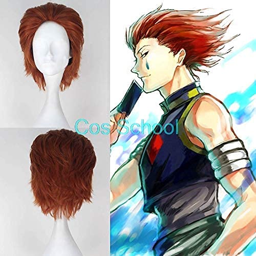 Cosplay Wig Cos School Hunter x Hunter Hisoka Cosplay Perücken Braun Kurze Kurze Hisoka Perücke Zubehör Phantom Strumpf Hisoka Kostüme von SEIZIS