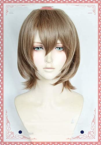 Cosplay Wig Persona 5 Goro Akechi Cosplay Perücke Unisex Anime Perücke Party Braun Hitzebeständig Kunsthaar Perücke + Kappe + Track von SEIZIS