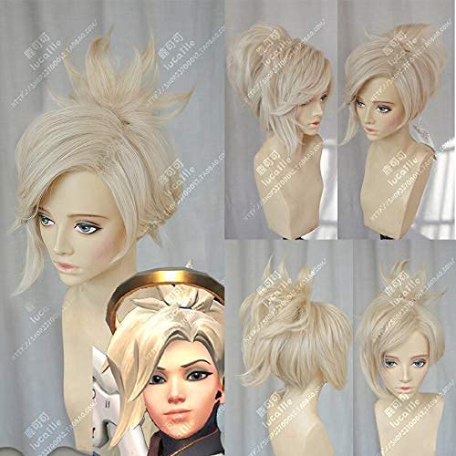 SEIZIS Cosplay, Wig Angela Mercy Line, kurz, blond, für Haare, Papillar-Kospliss von SEIZIS