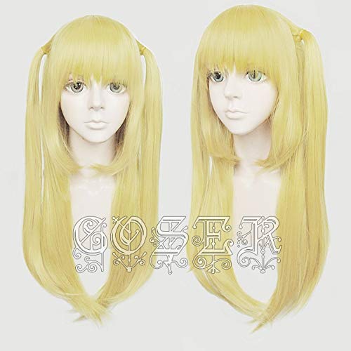 SEIZIS Cosplay Perücke Anime Death Note Amane Misa Cosplay Perücken 60 cm lang lang Golden hitzebeständig Kunsthaar Perücke + Perücke von SEIZIS