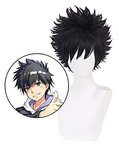 SEIZIS Cosplay Perücke Anime My Hero Academia Dabi Perücke Cosplay Kostüm Boku No Hero Academia Shorts Schwarz Synthetisches Haar Halloween Party Wigs + Perücke Kappe von SEIZIS