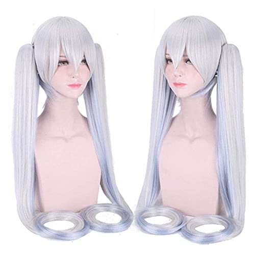 SEIZIS Cosplay Wig Cosplay Perücke ita Double Riteetail Grau Stirn Damen Vollperücke Cosplay Party Anime ita Perücke von SEIZIS