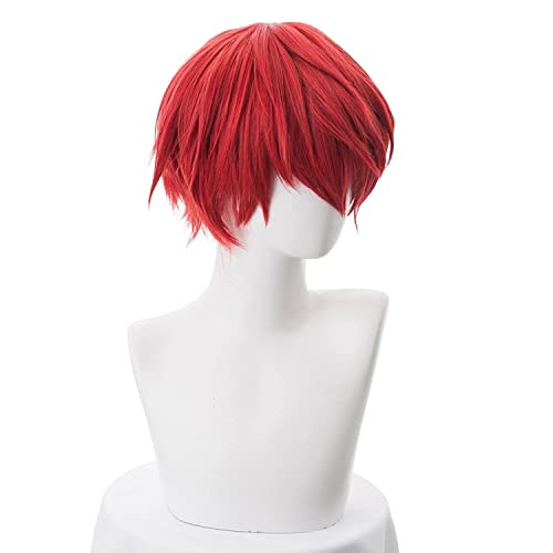 SEIZIS Cosplay Wig Karma Akabane Cosplay Perücke Attentat Klasse Kurz Rot Perücke Hitzebeständig Faser Haar + Perücke Kappe Party Anime Rolle von SEIZIS