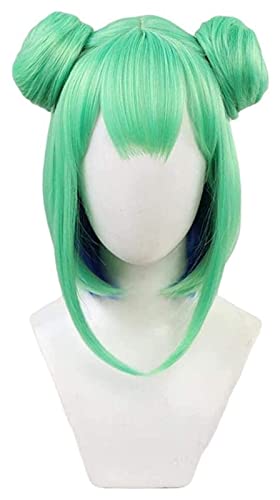 SEIZIS Cosplay Wig VTuber Gazette Uruha Rushia Cosplay Perücken Grün Unisex Blau Cosplay Perücke mit hitzebeständigem Kunsthaar von SEIZIS