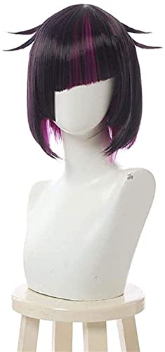 SEIZIS Cosplay Wig Wonderfland Lilia Vanrot Cosplay Perücke Schwarz Mischung Lila Kurz Cosplay Perücken Hitzebeständiges Kunsthaar von SEIZIS