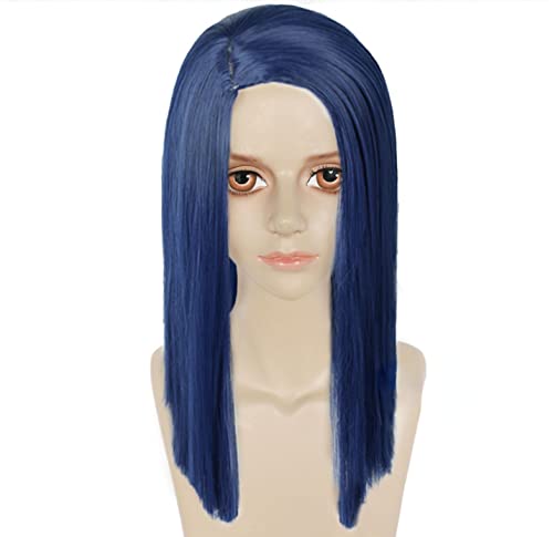 SEIZIS Wig Anime Cosplay Anime Spiel Cosplay Caitlyn Kiramman Perücke for LOL Dunkelblau Kurzes Bob Perückenhaar mit Perückenkappe, for Halloween, Party, Karneval, Nachtleben von SEIZIS