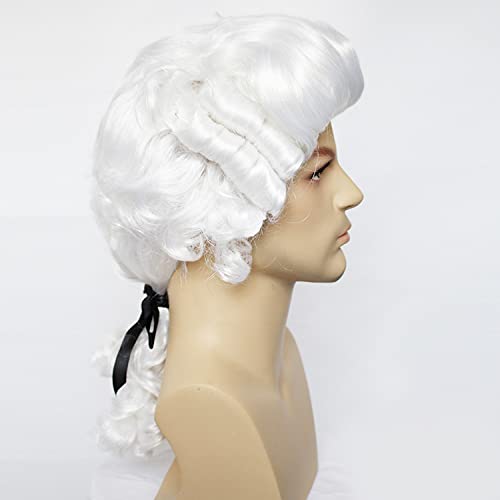 SEIZIS Wig Anime Cosplay Cosplay Maskerade männlich barock kolonial männlich Perücke Hochtemperaturseide Kunstfaser Kopfbedeckung Perücke beige beige von SEIZIS