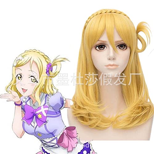 SEIZIS Wig Anime Cosplay Cosplay Pseudo LoveLive Golden Junior LIU Sea Cosplay Long Volume Braided von SEIZIS