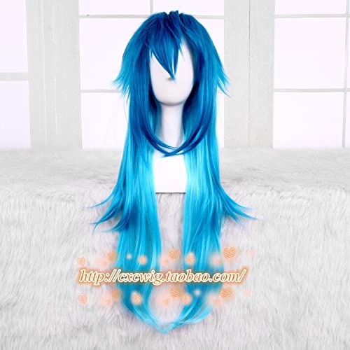 SEIZIS Wig Anime Cosplay DMMd Dramatical Murder Seragaki Aoba Blue Gradient Langes Cosplay Hitzebeständiges Kunsthaar Halloween Party + Gratis Perückenkappe von SEIZIS