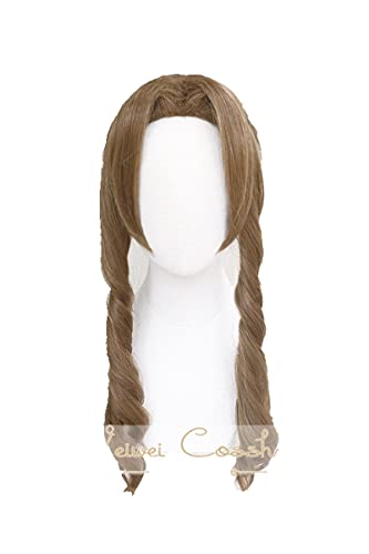 SEIZIS Wig Anime Cosplay Final Fantasy Vii ff7. Aerith Gainsborough Perücke Brown Long Curly Cosplay Perücke Hitzebeständige Synthetische Haar Peruca Perücken + Perücke Kappe SEIZIS Wig Anime Cosplay Final Fantasy Vii ff7. Aerith Gainsborough Perücke Brown Long Curly Cosplay Perücke Hitzebeständige Synthetische Haar Peruca Perücken + Perücke Kappe von SEIZIS