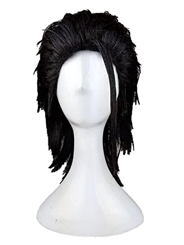 SEIZIS Wig Anime Cosplay Rollenspiel for Final Fantasy FF7 Zack Fair Cosplay Perücken Kurze Schwarze Perücke mit zurückgekämmtem Haar von SEIZIS