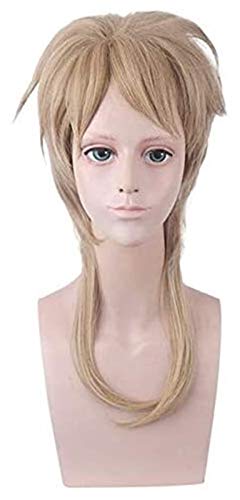 WHBHD Anime. JoJo. Bizarres Abenteuer DIO Brando Kurzweide Cosplay Perücke Rollenspiel Leinen Farbe 45cm von SEIZIS
