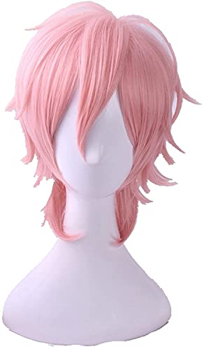 WHBHD Ayato Yuri Pink Kurze Perücke Cosplay Kostüm Yarichin Schlampe BU Club Hitzebeständige Synthetische Haare Männer Party Perücken + Perücke Kappe von SEIZIS